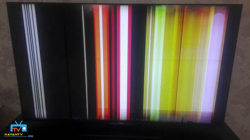 بهم ریختگی رنگ در تلویزیون سونی به دلیل خرابی برد تیکان